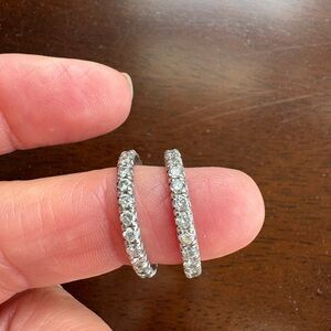 Elegant Solid white gold and natural diamond anniversary bands.